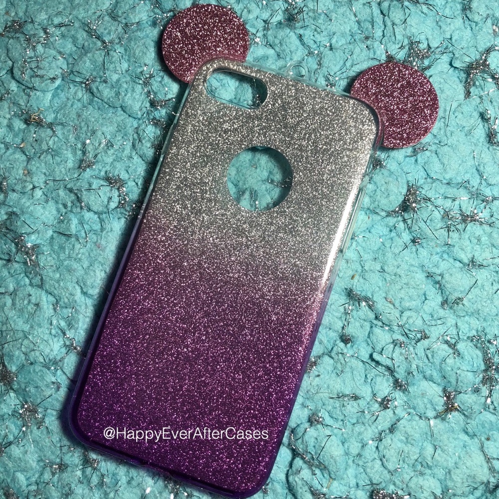 Disney inspired sparkly purple Mickey Mouse case
